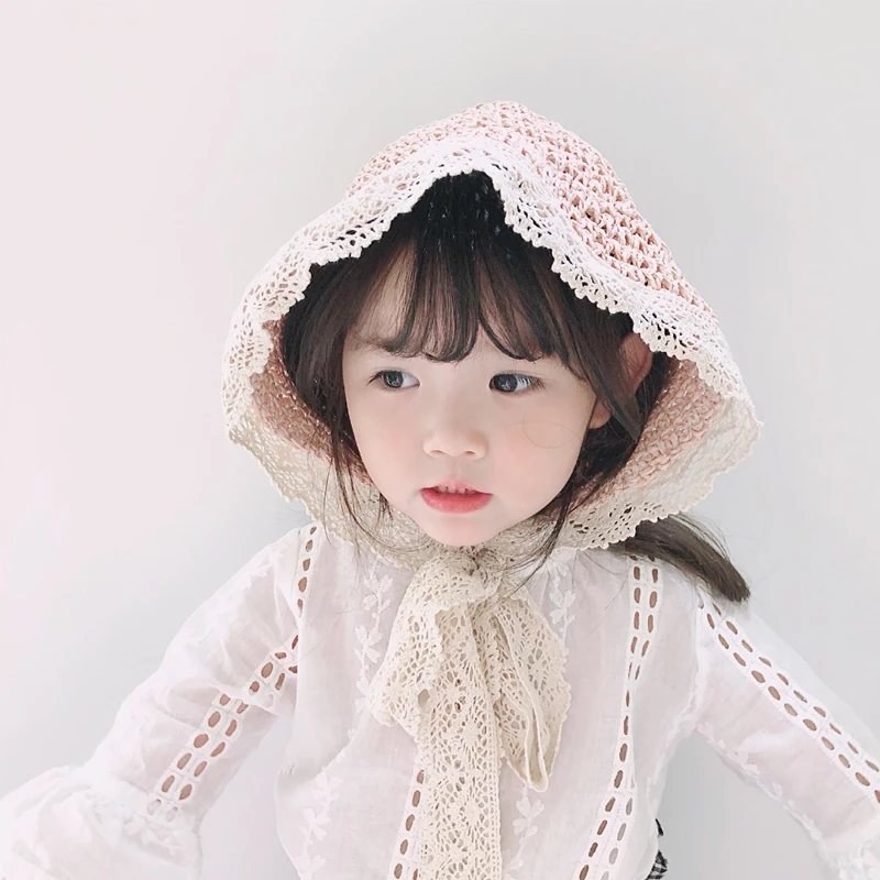 Соломенная шляпа для девочек на лето и весну от солнца в рыбацком стиле Пляжная