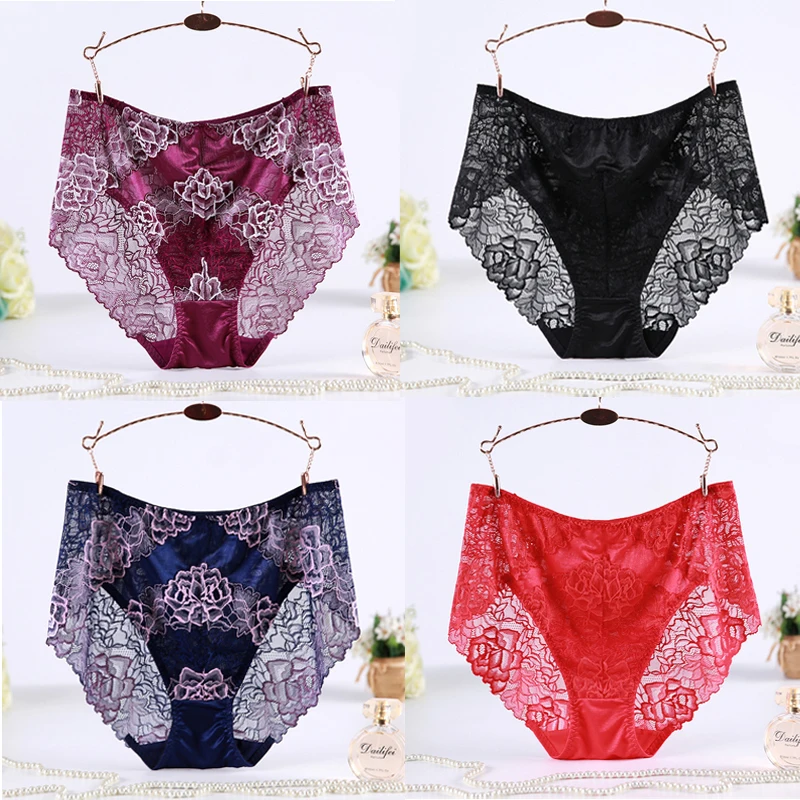 4 шт. 6xl размера плюс женское нижнее белье прозрачное сексуальное кружевное 6XL