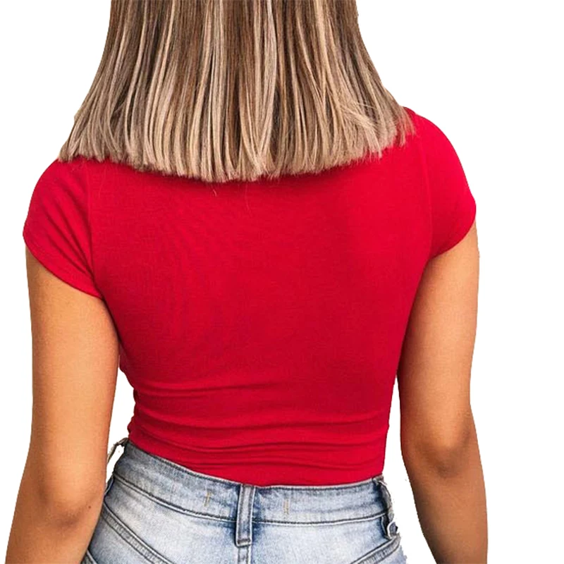 Боди женское однотонное с коротким рукавом повседневный пикантный облегающий
