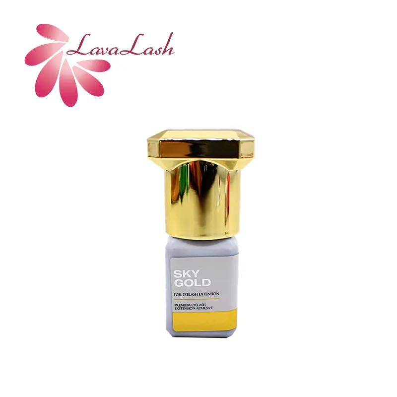 

1 Pcs Sky Gold Glue 4sec Drying Sky New glue 5ml Lasts 3 Weeks Korea original Wholesale for Eyelash Extension Prossional Black