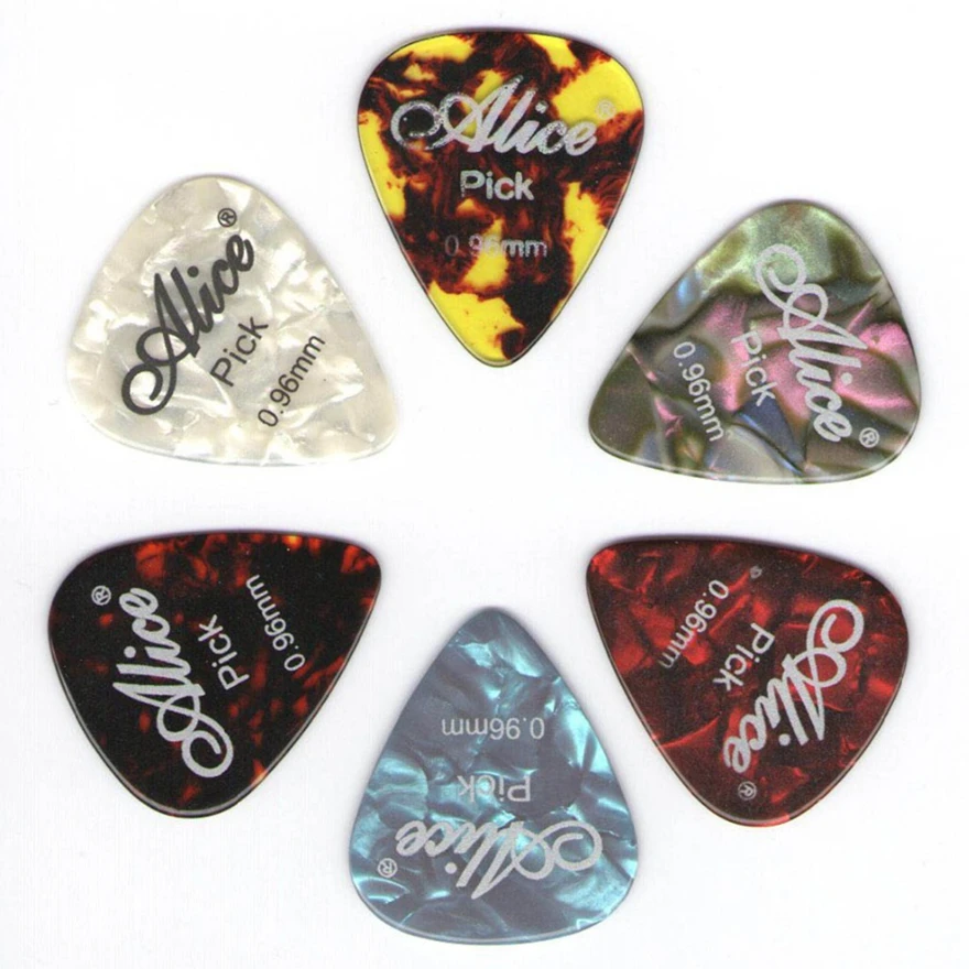 

Медиатор для гитары Alice Celluloid, медиатор Plectrum 0,46 мм/0,71 мм/0,81 мм/0,96 мм/1,2 мм/1,5 м, гитарные детали случайного цвета, аксессуары