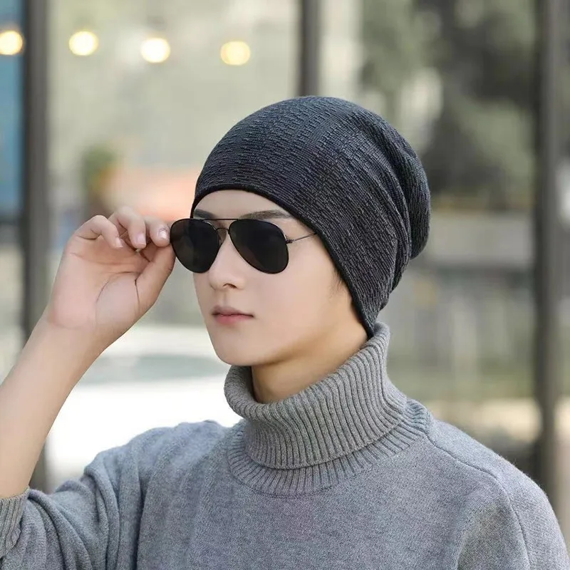 Круглая Мужская и женская модная теплая шерстяная шапка на осень зиму однотонная