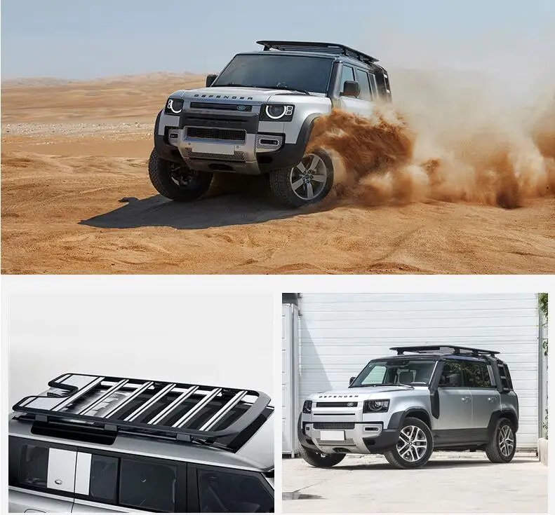 

High Quality Aluminum Alloy Top Roof Rack Rail Luggage Boxes Folding Ladder Equipment Box For Land Rover Defender 2020 2021 2022