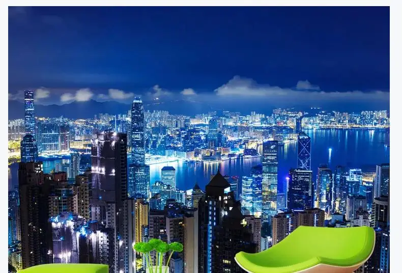 Пользовательские фото обои город ночной вид красивые виниловые настенные