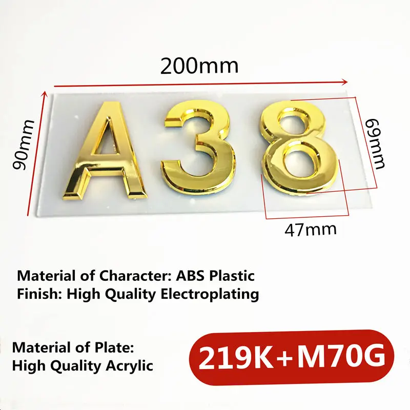 219K and M70G 3digit ABS пластик имитация металла бронза номер дома на заказ знак номер двери Наклейка для гостиницы квартиры вилла дверные пластины - Цвет: 219K and M70G 3digit