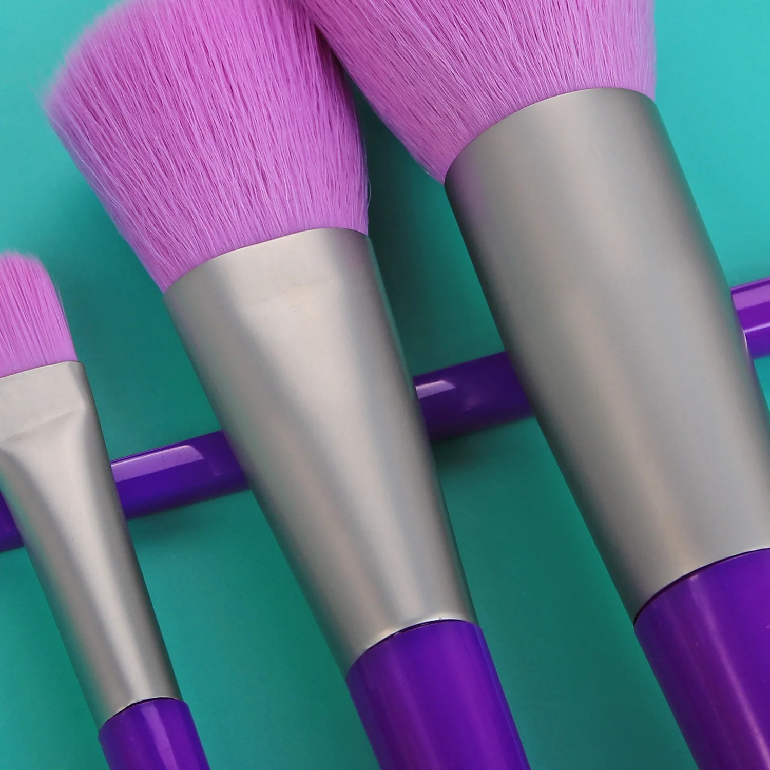 Новинка 7 шт. макияж для начинающих Кисти набор кистей фиолетовая резиновая ручка