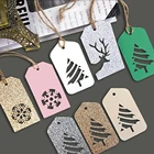 Рождественские самодельные бирки из крафт-бумаги, этикетки для упаковки подарков, подвесные бирки, бумажные открытки с Санта-Клаусом, оленем, товары для рождественской и новогодней вечеринки