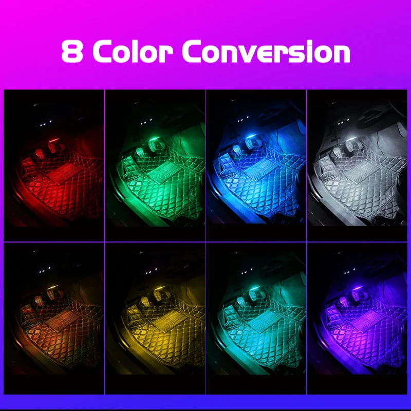 Интерьер автомобиля ножная подошва атмосферсветильник свет лампа дистанционное