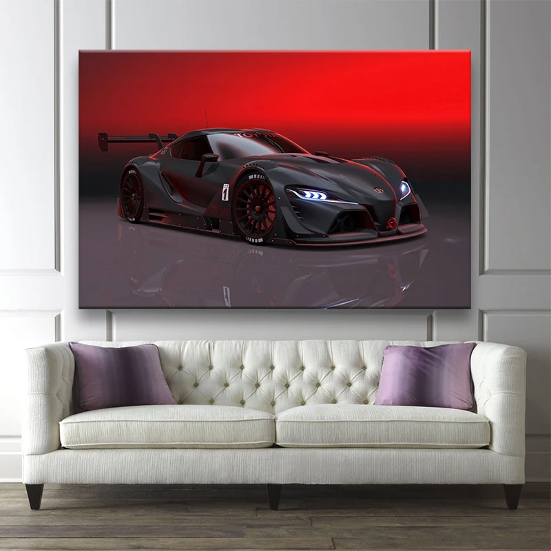 

Home Decoration Toyota Supra Great Devil Modified Supercar Canvas Painting Poster Printing Living Room Art Wall Picture Frame