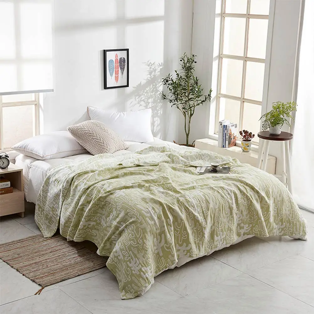 

Papa&Mima 3-layers Gauze Cotton Towel Blanket Jacquard Thin Throws