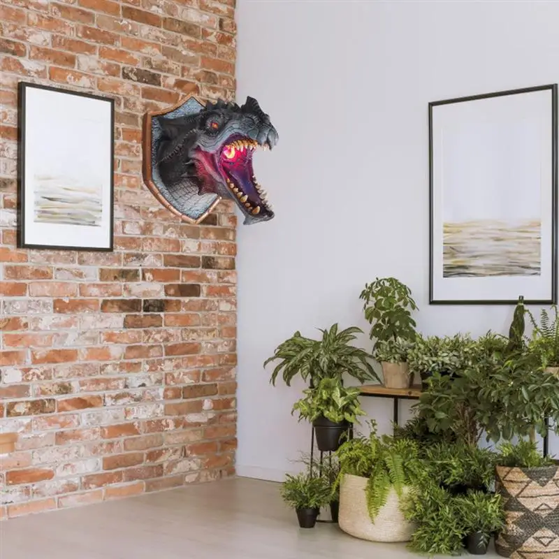 Голова динозавра настенная подвесная светодиодная голова сцена реквизит
