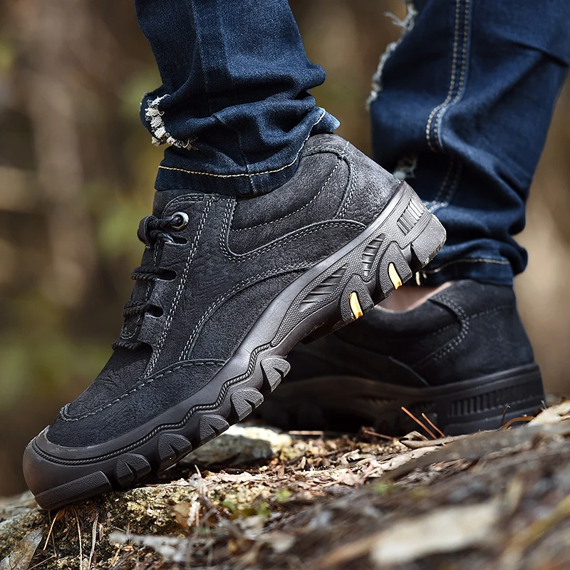 Весенне-осенняя дышащая мужская повседневная обувь из натуральной кожи Мужские