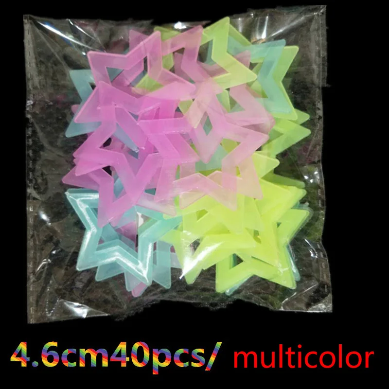 40/50/100 шт 3D светящиеся наклейки Декор для дома со звездами и наклейки с Луной для вечерние год украшения Рождественская наклейки