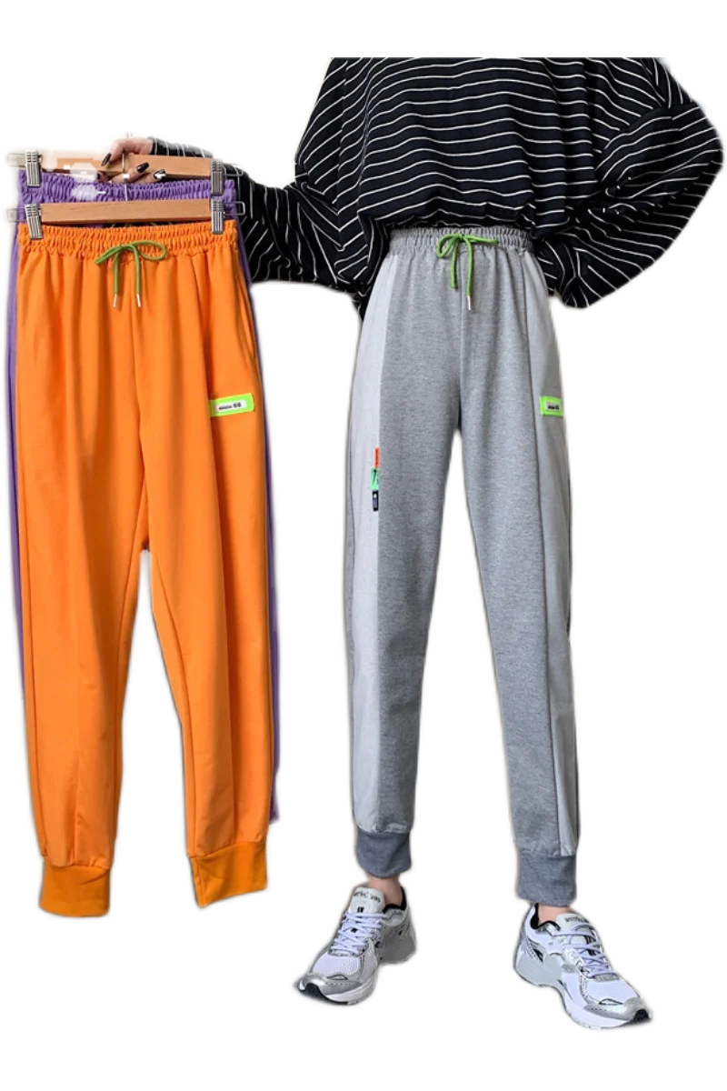 

Fashion Pocket Women Long Pants Large Size Female High Street Cotton Slim Fit Trousers Elastic Waist Slim Fit Jogger Pants