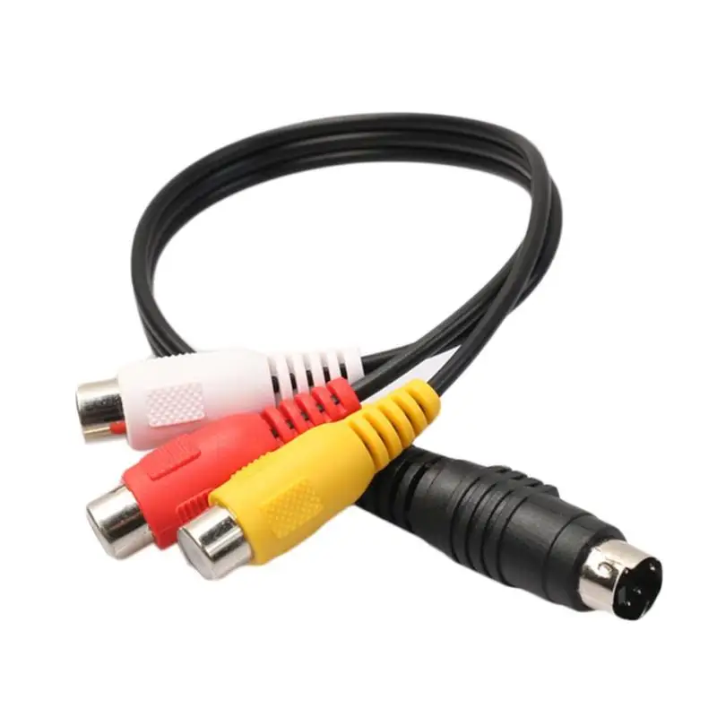 Аудио кабель 4 Pin S Video на 3 RCA Женский ТВ Кабель адаптер для ноутбука с женским