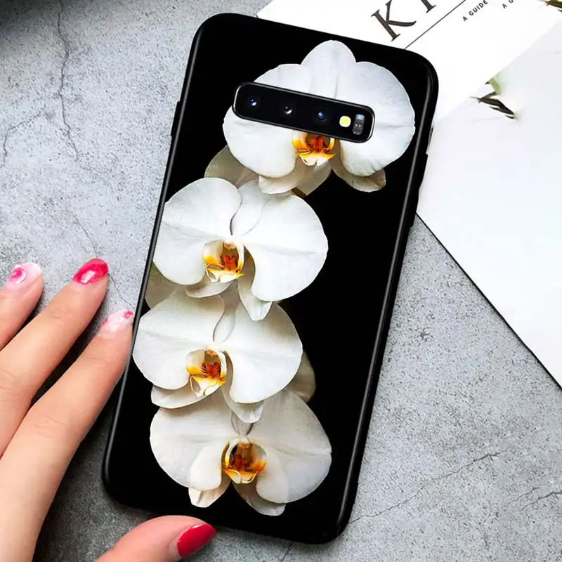 

Orchid Flowers Colorful for Samsung Galaxy S21 Ultra Plus 5G Note 20 10 9 8 S10 S9 S8 S7 S6 Edge Plus Black Phone Case