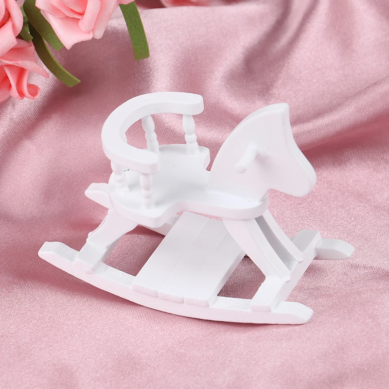 

New 1/12 Dollhouse Miniature Wooden Rocking Horse Chair Room Furniture Doll House Ornament Accessories Toys For Kids