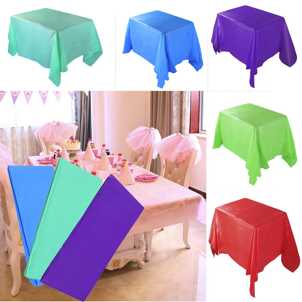 

1PC Large Plastic Rectangle Table Cover Cloth Wipe Clean Party Tablecloth Covers Table Cloth For Hotel Event Party Decoration