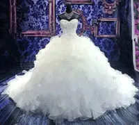 Vestidos De Novia 2020 Latest Real Image Wedding Dresses Myriam Fares Sweetheart Organza High Quality Bride Gown