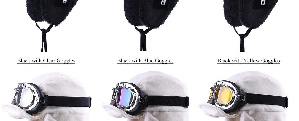 Зимняя куртка-бомбер Шапки Плюшевые Earflap русская ушанка с очки для мужчин женщин's Траппер Авиатор шлем летчика Искусственная кожа меха зимние шапки
