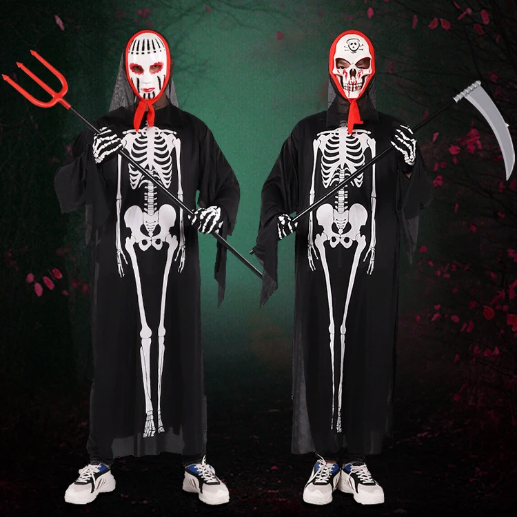 

2Pcs Female Skull Skeleton Clothing Zombie Clothing Devil Costume Halloween Costume for Carnival Party