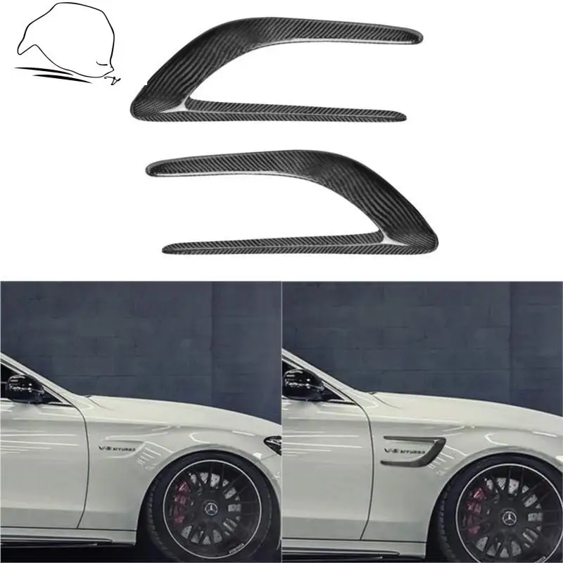 

Передние кранцы из углеродного волокна для Mercedes Benz C Class W205 C63 AMG, декоративная отделка, боковые скобы, Воздухозаборники