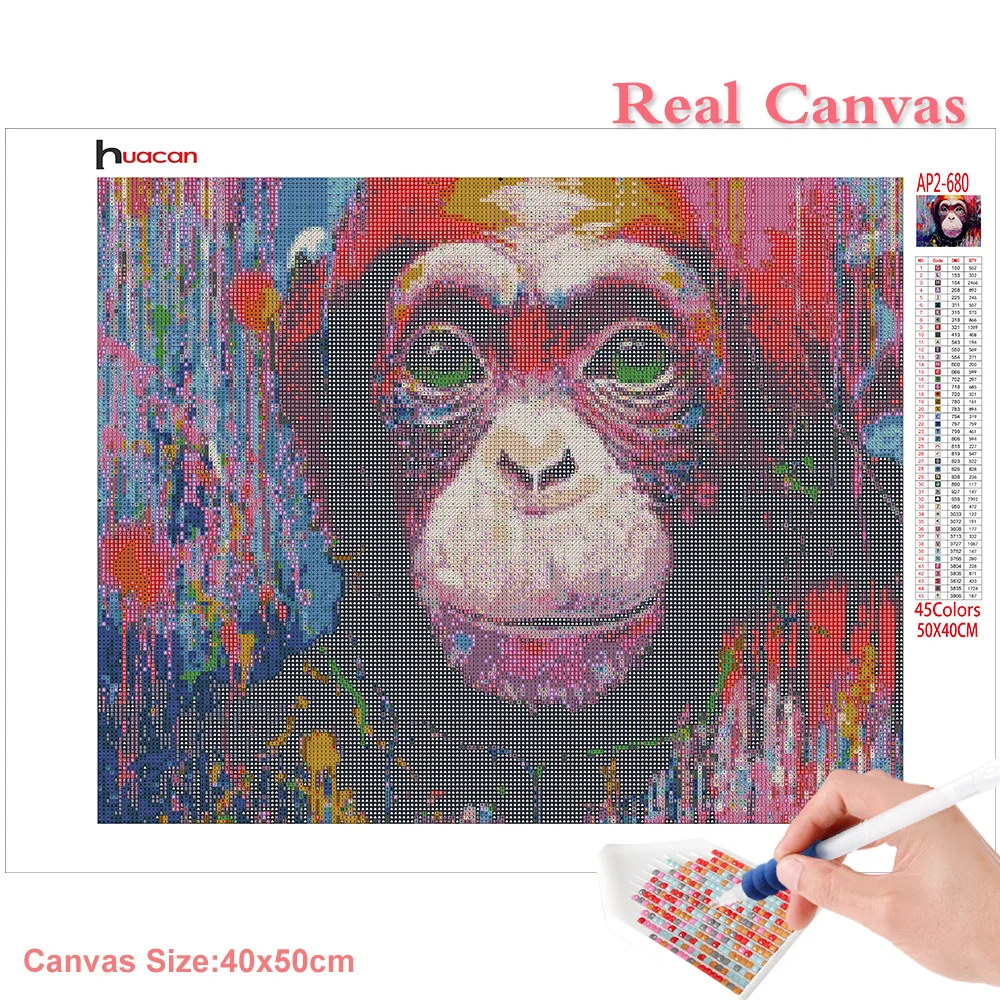 Huacan алмазная вышивка обезьяна картины на стену мозаика животные мазайка полная