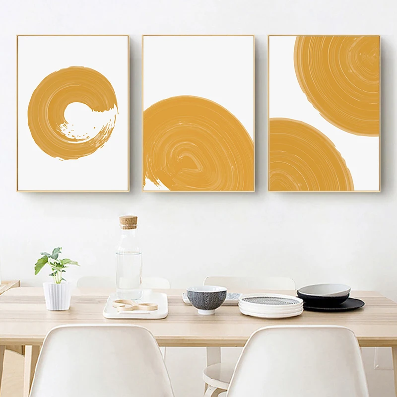 Абстрактная Картина на холсте оранжевый круг йога дзен плакат для медитации и