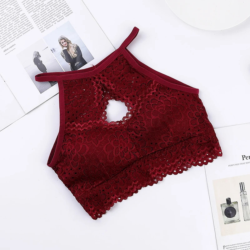 

SAFENH Summer Women Lingerie Push Up Wireless Hollow Lace Bra Top Women Bralette Underwear Lingerie Full Cup