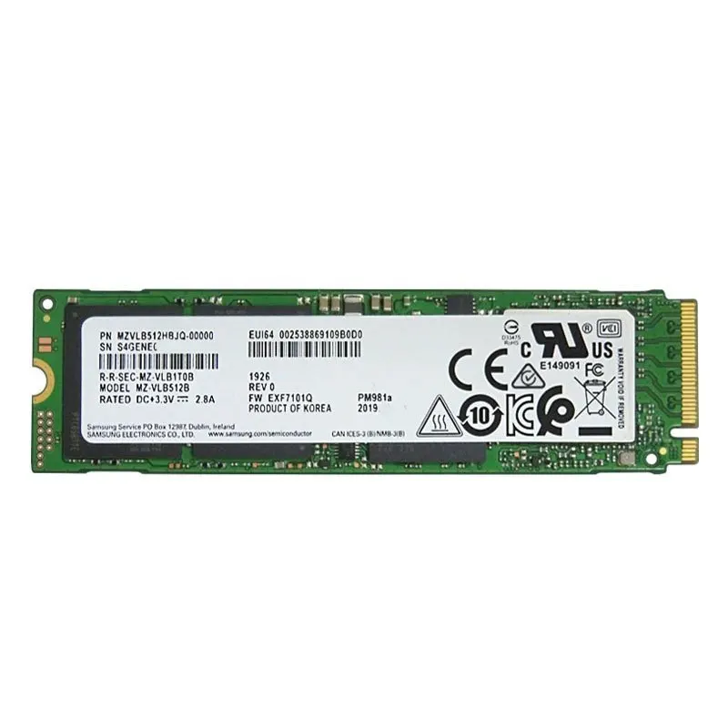 Внутренний твердотельный накопитель SAMSUNG M.2 SSD PM981A 256 ГБ 512 ТБ M2 NVMe PCIe 3 0x4 для