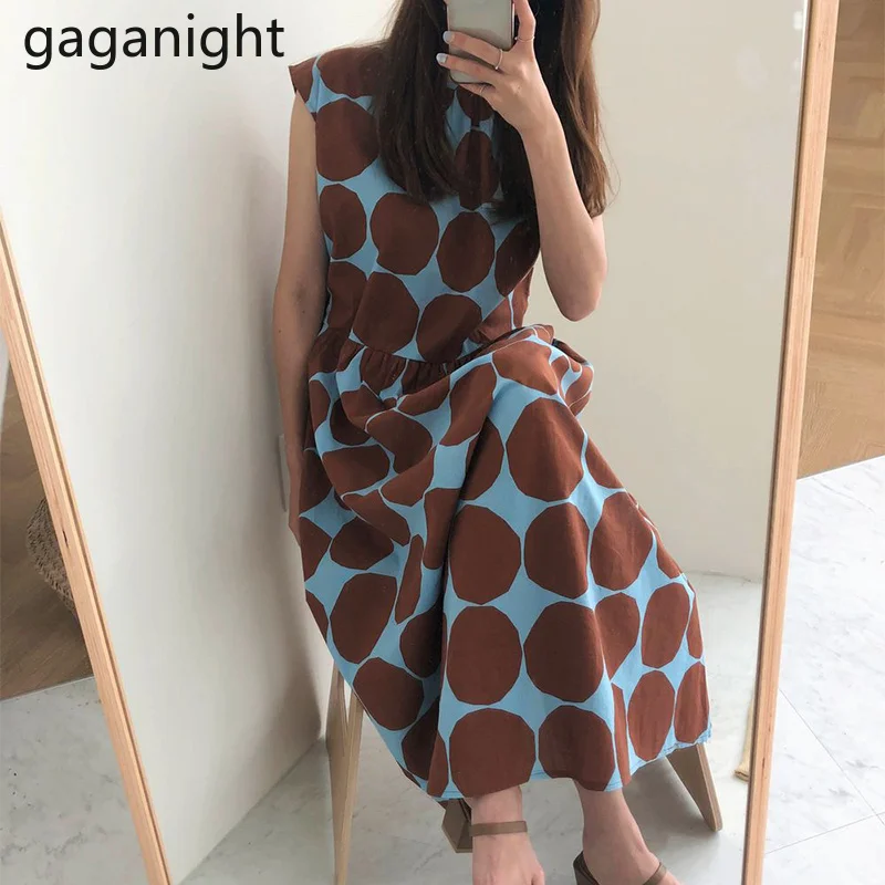 Женское винтажное платье-макси в горошек Gaganight праздничное модное