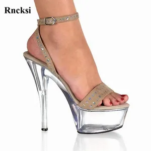 Rncksi New Women Pole Dance Sexy Shoes Night Club Party Sandals Ultra 15cm High Heels Platform Dance Shoes