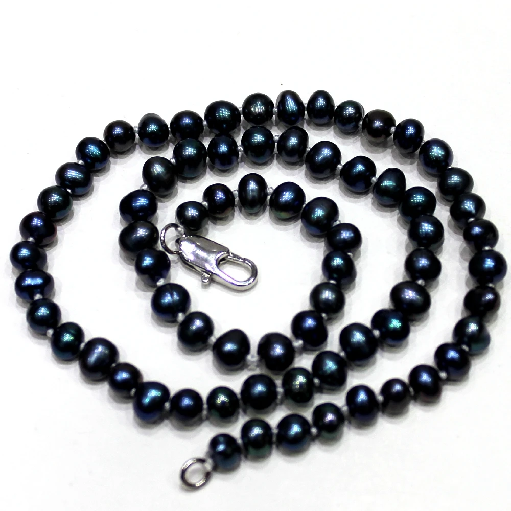 

YINANYIMEI Small near round pearl freshwater pearl necklace