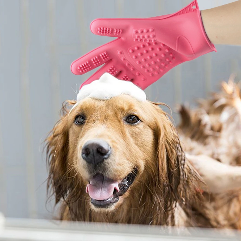 

Pet gloves cat and dog hair massage waterproof bath silicone gloves cleaning supplies factory direct sales