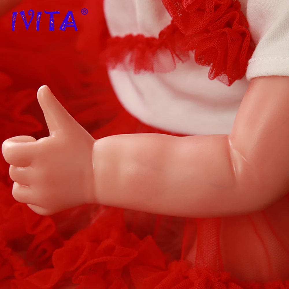 IVITA DS1807 44,5 см bonecas reborn силиконовая Детская кукла Реалистичная виниловая новорожденная принцесса с посаженными волосами Игрушки для маленьких девочек