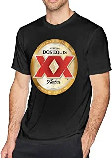 

Dos Equis Logo Man's Crew Neck T-Shirts Casual Tops Tee Black Training Cotton