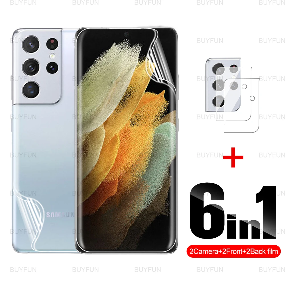

Гидрогелевая пленка 6 в 1 для Samsung Galaxy S21, Защитная мягкая пленка для galaxy galaxi s21, s20 plus ultra, s21fe, s20fe, пленка для объектива