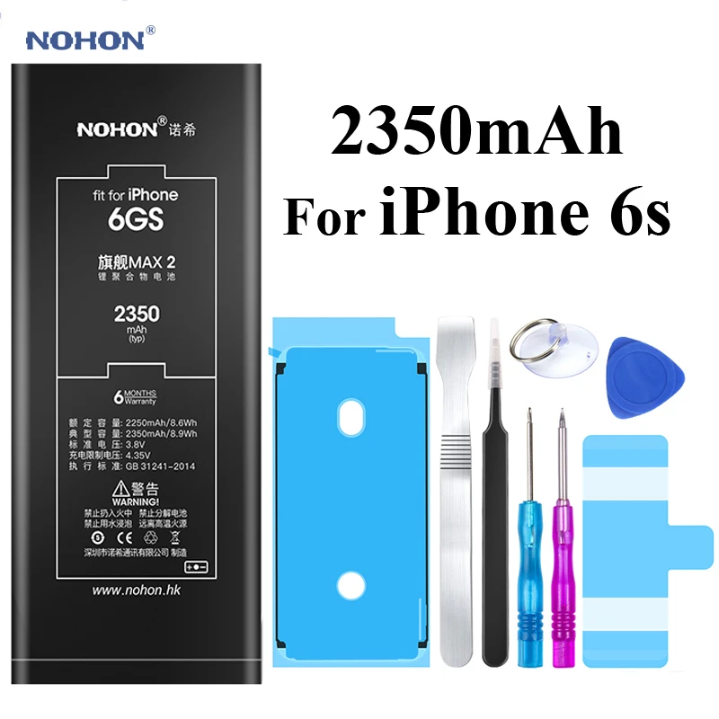 Nohon аккумуляторная батарея для Apple iPhone 6s Plus/6s встроенный литий-полимерный аккумулятор реальной емкости+ инструменты для iPhone 6s 6s Plus 6s P