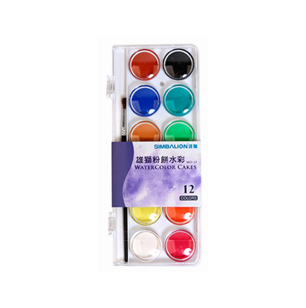 

Assorted Paint Pigment Portable Drawing Painting Set Solid with a Paintbrush Art Supplies for Artists Beginners Students Kids