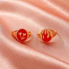 Новый продукт, капающее геометрическое кольцо, Вишневое пламя, модное креативное металлическое кольцо на указательный палец