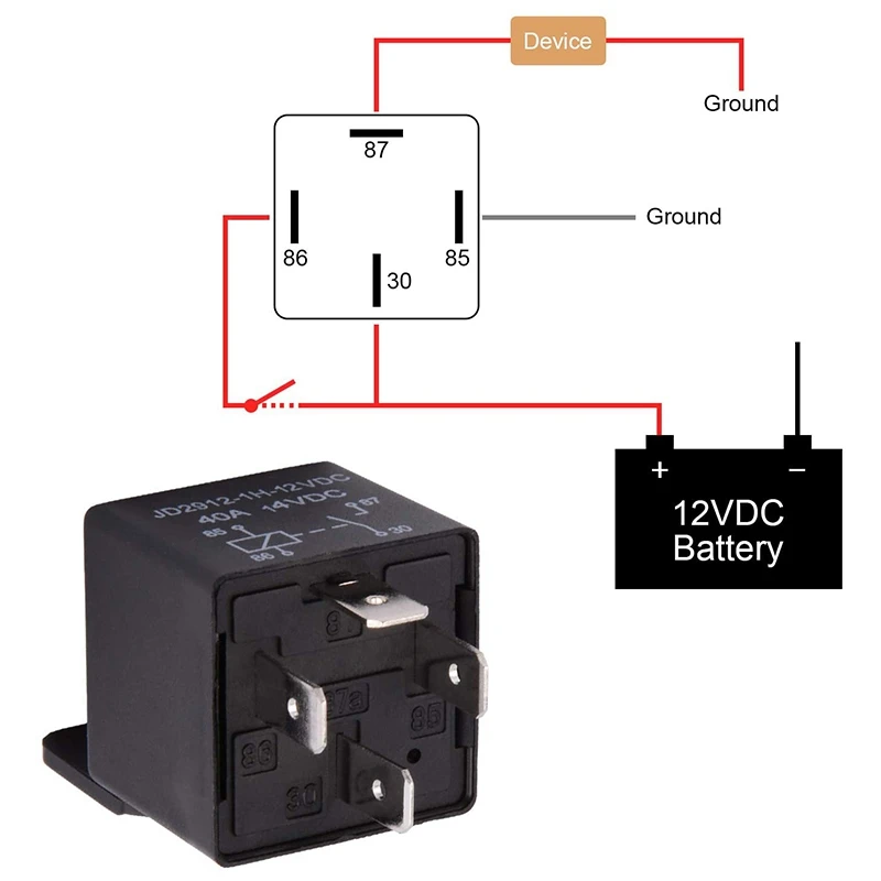 2 упаковки по реле 4-контактный 12V 40A комплект Spst Модель: JD2912-1H-12VDC 14VDC автомобильный