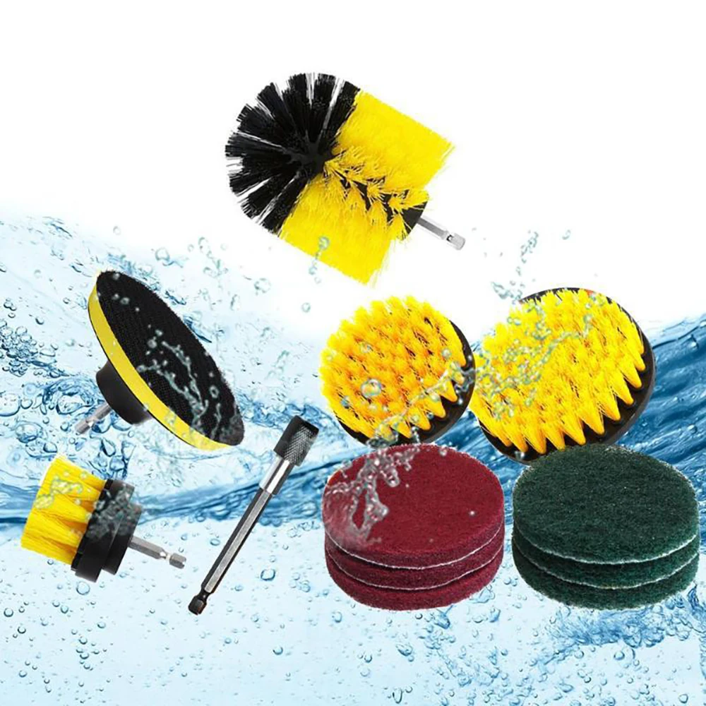 

12pcs Electric Drill Brush Set Power Scrubber Scouring Pad Cleaning Polishing Brush Kit Electric Drill Accessories Multipurpose