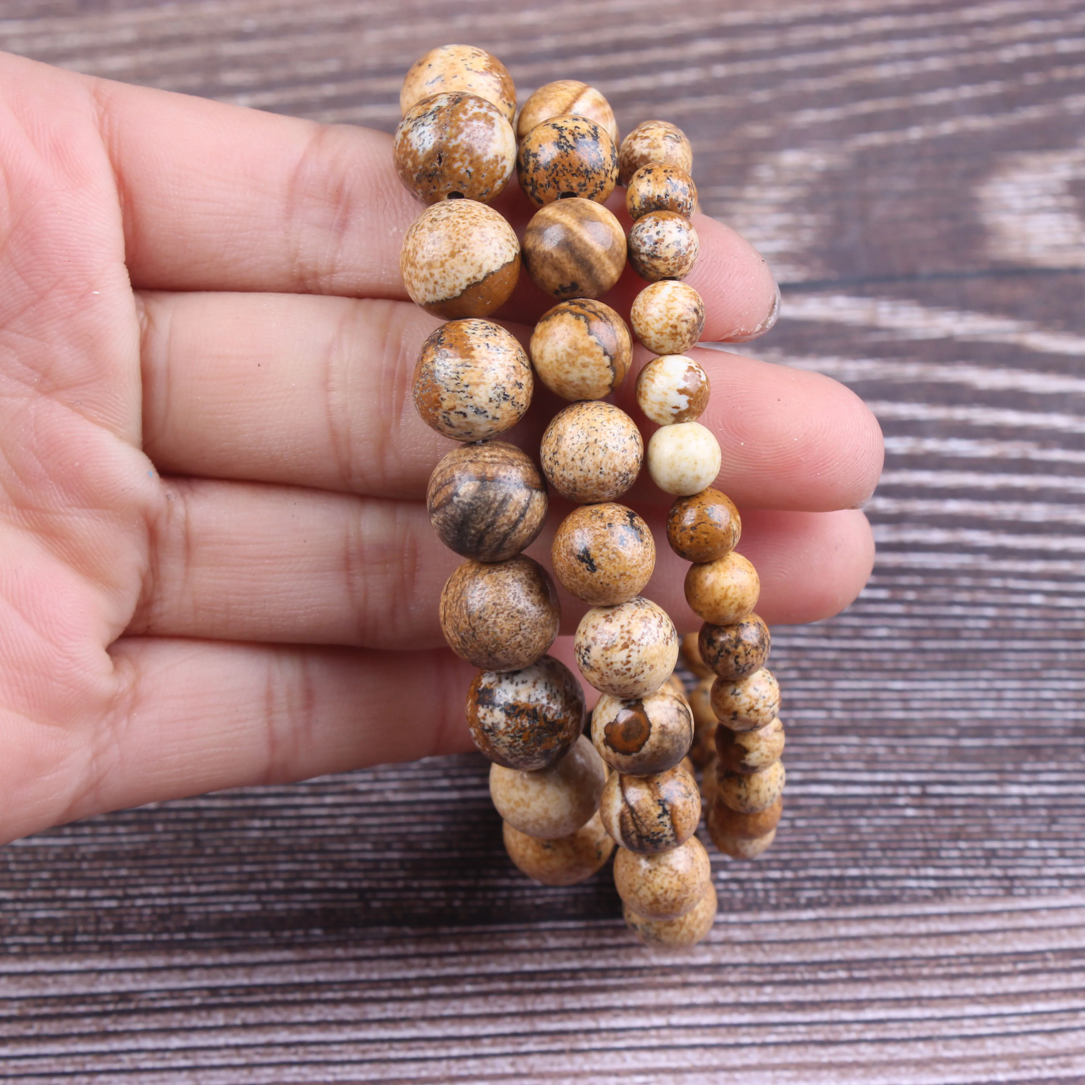 

Fashion jewelry 6 / 8 / 10mm miscellaneous stone bracelet natural jewelry beads are suitable for men's and women's accessories