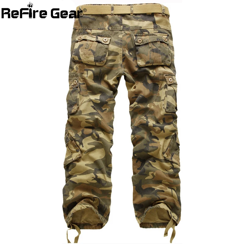 Повседневные мужские камуфляжные брюки карго в Военном Стиле много карманов