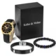 Man's Bracelet Watch Gift Box Set Elegant Quartz Leather Watch Men Elastic Bracelets Christmas New Year Best Gifts for Boyfriend Other Image