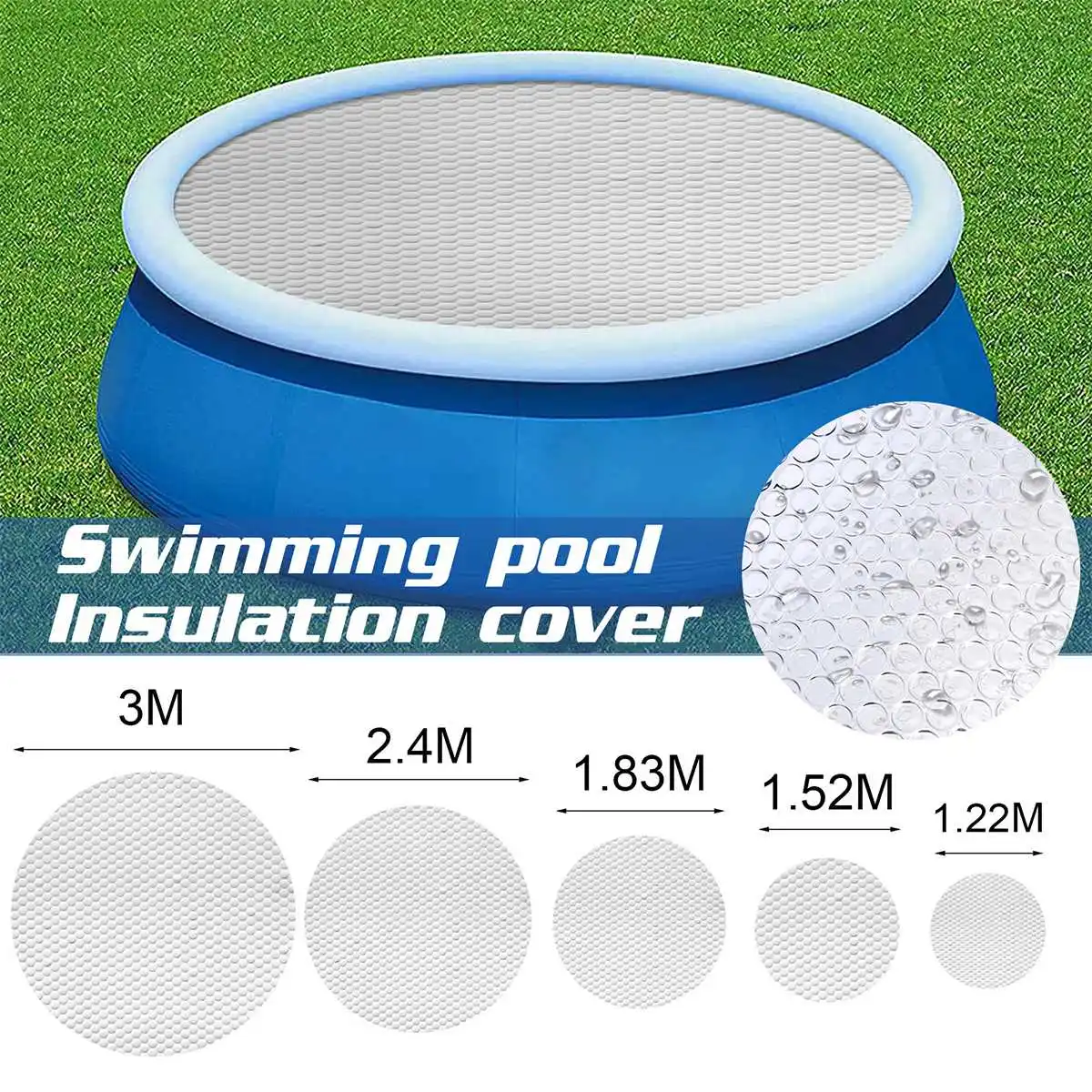 

Round Pool Cover Anti UV Protection Covers Weather Resistant Solid Shade Protector Waterproof Portable Easy Set Round Pools