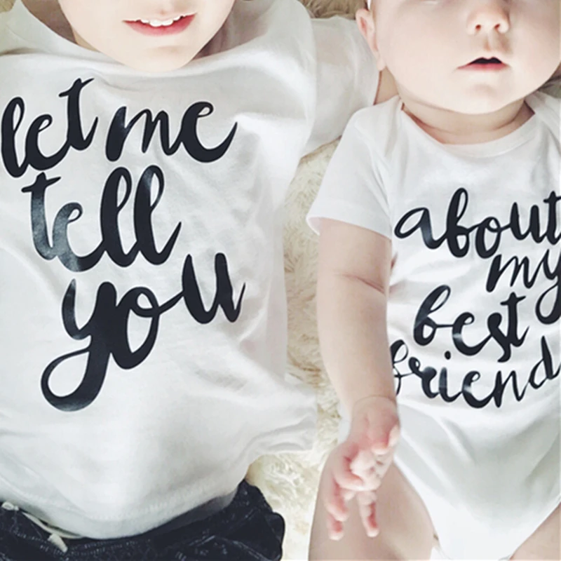 Крошечные хлопковые боди для малышей с надписью Let Me Tell You My Best Friend одинаковые