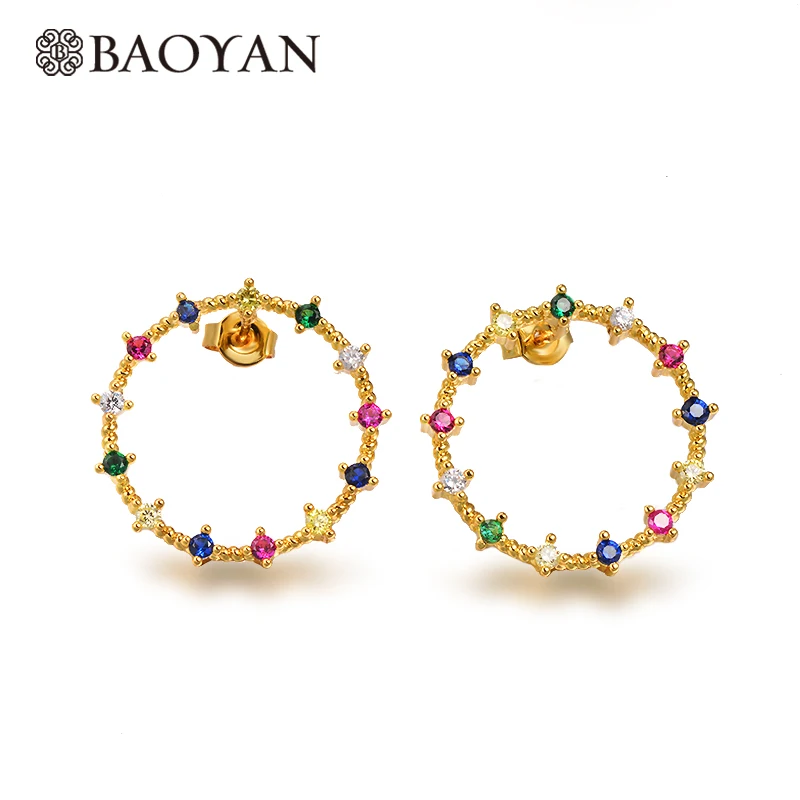 Модные серьги Baoyan с кристаллами 2019 женские разноцветными геометрическими
