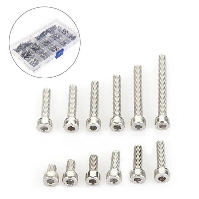 

Набор винтов M4 из нержавеющей стали, 180 шт., болт с шестигранным отверстием для моделей RC, аксессуары «сделай сам»