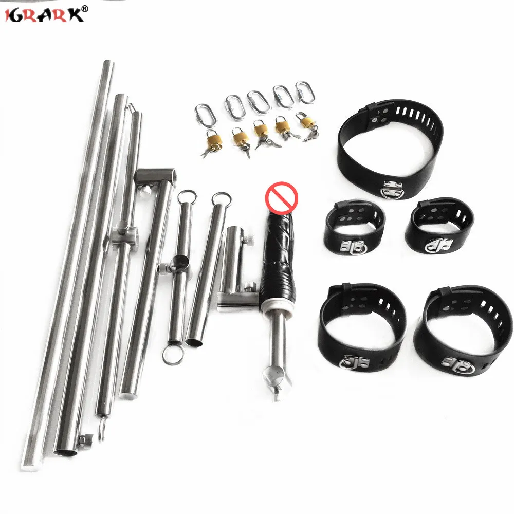 Фаллоимитатор унисекс из нержавеющей стали для БДСМ бондажа кожаные наручники